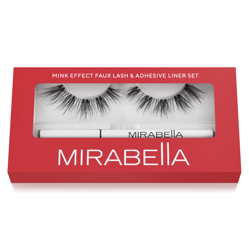 Mirabella - Mink Effect Faux Lash & Adhesive Liner Set