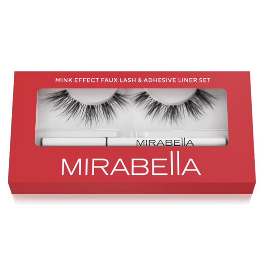 Mirabella - Mink Effect Faux Lash & Adhesive Liner Set