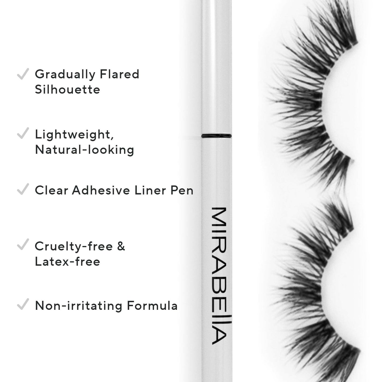 Mirabella - Mink Effect Faux Lash & Adhesive Liner Set