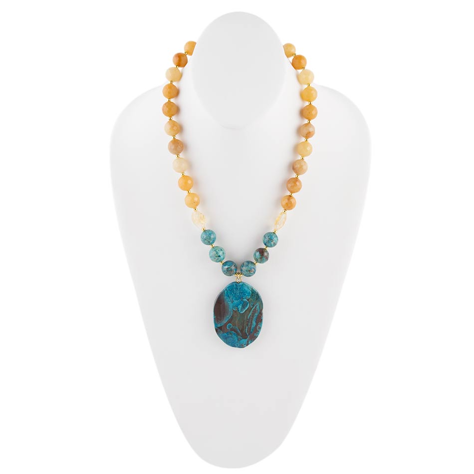 Agave Swirled Jasper Pendant Necklace