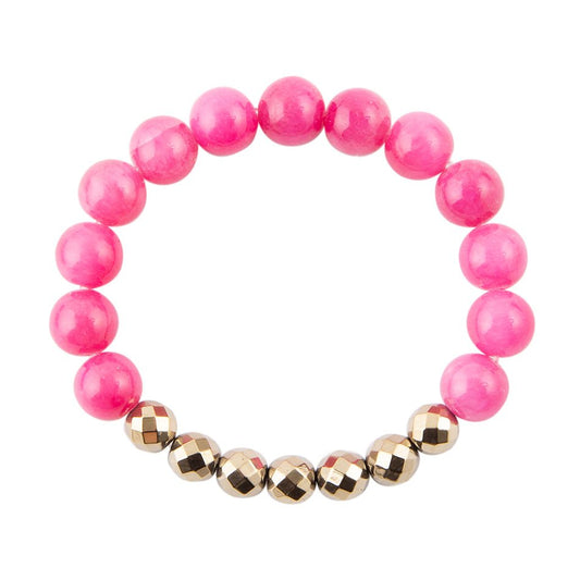Fuchsia Jade and Hematite Bracelet