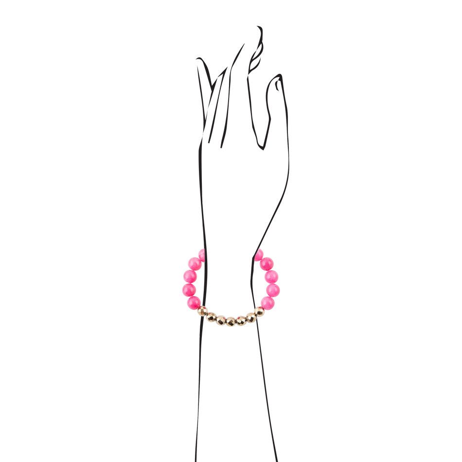 Fuchsia Jade and Hematite Bracelet