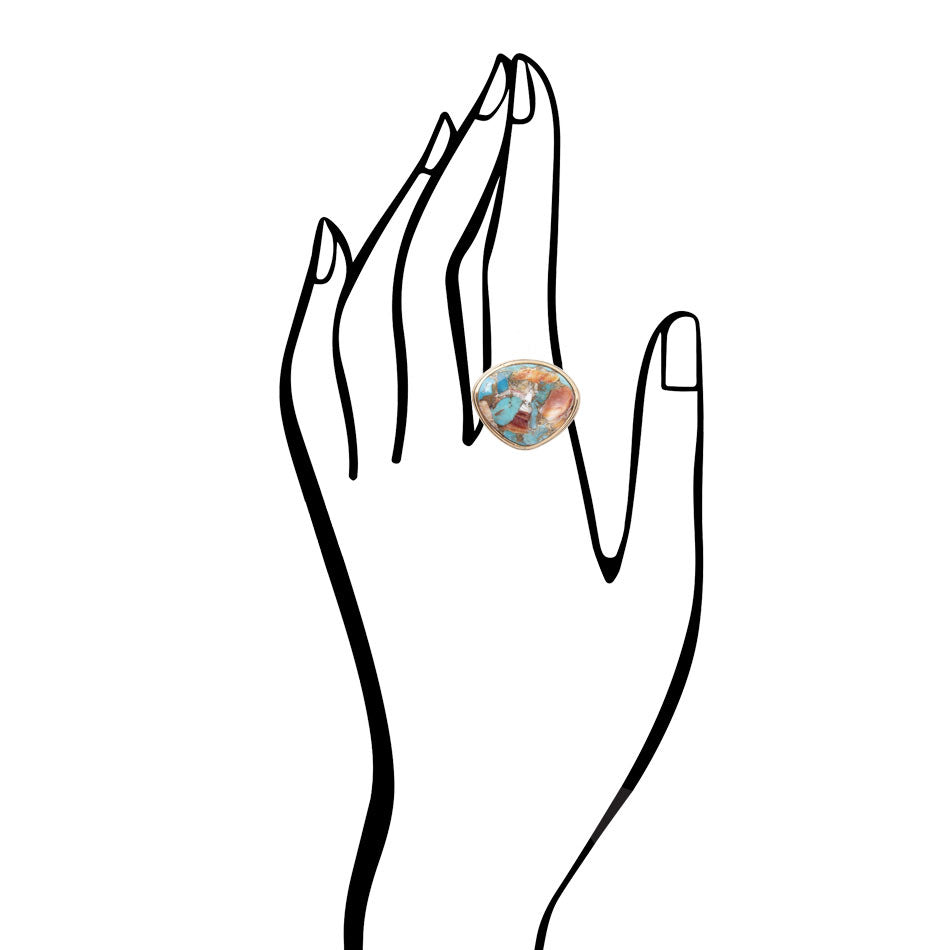Turquoise Spiny Oyster Matrix Statement Ring