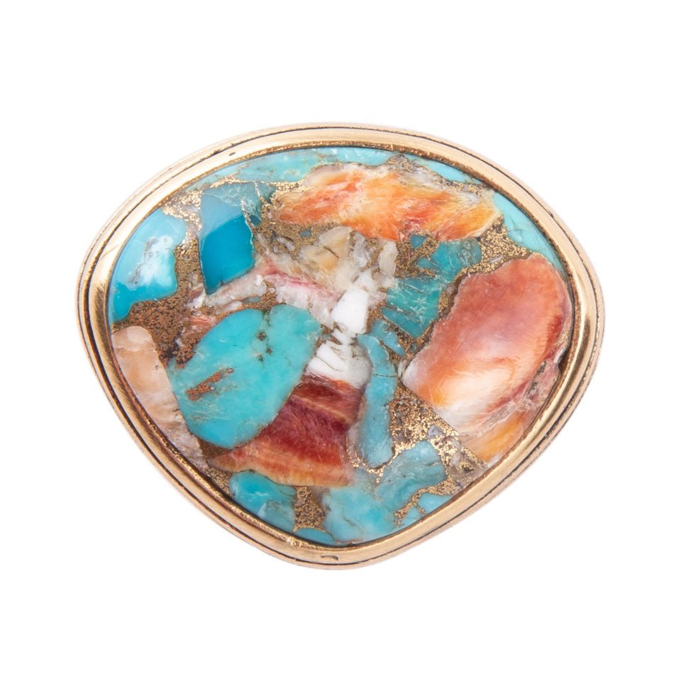 Turquoise Spiny Oyster Matrix Statement Ring
