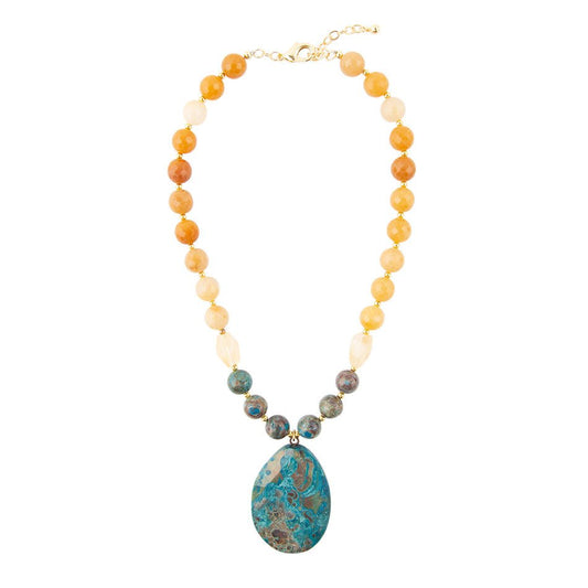 Agave Swirled Jasper Pendant Necklace